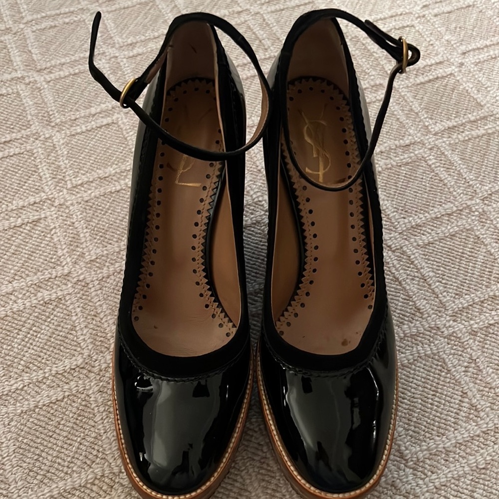 YSL Patent Leather Wedges - Size 39